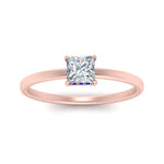 Load image into Gallery viewer, Princess Cut Thin Setting Hidden Halo Diamond Ring
