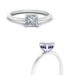 Load image into Gallery viewer, Princess Cut Thin Setting Hidden Halo Ring