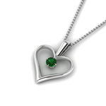 Load image into Gallery viewer, round-green-emerald-solitare-heart-pendant-in-prong-set-FDPD60961GEMGR-NL-WG