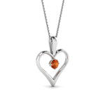 Load image into Gallery viewer, round-orange-sapphire-solitare-heart-pendant-in-prong-set-FDPD60961GSAOR-NL-WG