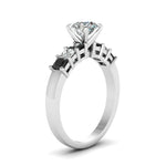Load image into Gallery viewer, white-gold-round-white-diamond-engagement-wedding-ring-with-black-diamond-in-prong-set-FDENS1027RORGBLACKANGLE2-NL-WG_ea8d7092-8280-4842-ac62-2cd9029de0b9