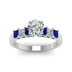 Load image into Gallery viewer, white-gold-round-white-diamond-engagement-wedding-ring-with-blue-sapphire-in-prong-set-FDENS1027RORGSABLANGLE5-NL-WG_cb50b8ba-b68b-42ef-a646-bd8b413b0831