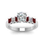 Load image into Gallery viewer, white-gold-round-white-diamond-engagement-wedding-ring-with-red-ruby-in-prong-set-FDENS1027RORGRUDRANGLE5-NL-WG_c0667c83-6b73-4003-aba0-ee935133486a