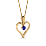 Load image into Gallery viewer, round-blue-sapphire-solitare-heart-pendant-in-prong-set-FDPD60961GSABL-NL-YG