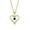 Load image into Gallery viewer, round-green-emerald-solitare-heart-pendant-in-prong-set-FDPD60961GEMGR-NL-YG