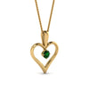 Load image into Gallery viewer, round-green-emerald-solitare-heart-pendant-in-prong-set-FDPD60961GEMGR-NL-YG