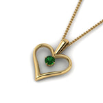 Load image into Gallery viewer, round-green-emerald-solitare-heart-pendant-in-prong-set-FDPD60961GEMGR-NL-YG