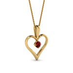 Load image into Gallery viewer, round-red-ruby-solitare-heart-pendant-in-prong-set-FDPD60961GRUDR-NL-YG