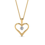 Load image into Gallery viewer, round-white-diamond-solitare-heart-pendant-in-prong-set-FDPD60961-NL-YG