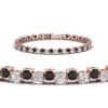 Load image into Gallery viewer, zig-zag-tennis-black-diamond-bracelet-in-rose-gold-FDBRC10410GBLACKANGLE2-NL-RG