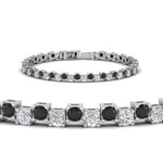 Load image into Gallery viewer, zig-zag-tennis-black-diamond-bracelet-in-white-gold-FDBRC10410GBLACKANGLE2-NL-WG