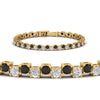 Load image into Gallery viewer, zig-zag-tennis-black-diamond-bracelet-in-yellow-gold-FDBRC10410GBLACKANGLE2-NL-YG