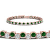 Load image into Gallery viewer, zig-zag-tennis-emerald-bracelet-in-rose-gold-FDBRC10410GEMGRANGLE2-NL-RG