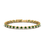 Load image into Gallery viewer, zig-zag-tennis-emerald-bracelet-in-yellow-gold-FDBRC10410GEMGR-NL-YG
