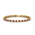 Load image into Gallery viewer, zig-zag-tennis-ruby-bracelet-in-yellow-gold-FDBRC10410GRUDR-NL-YG