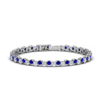 Load image into Gallery viewer, zig-zag-tennis-sapphire-bracelet-in-white-gold-FDBRC10410GSABL-NL-WG