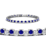 Load image into Gallery viewer, zig-zag-tennis-sapphire-bracelet-in-white-gold-FDBRC10410GSABLANGLE2-NL-WG
