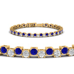 Load image into Gallery viewer, zig-zag-tennis-sapphire-bracelet-in-yellow-gold-FDBRC10410GSABLANGLE2-NL-YG