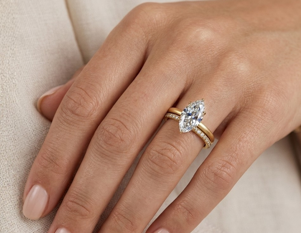 How to Pair a Marquise Engagement Ring with a Wedding Band