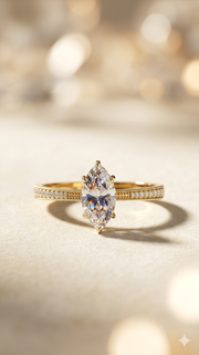 Cathedral Marquise Engagement Ring