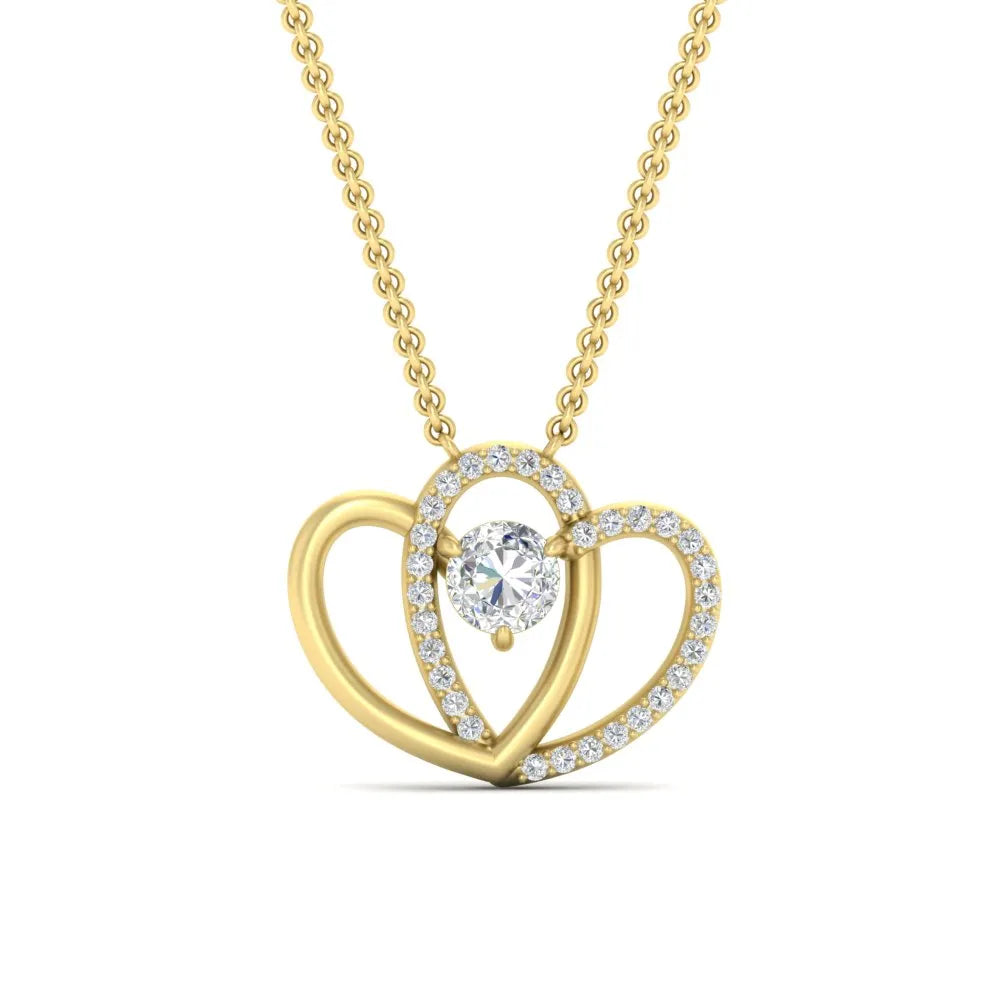 Gold Heart Necklaces and Pendants for Women
