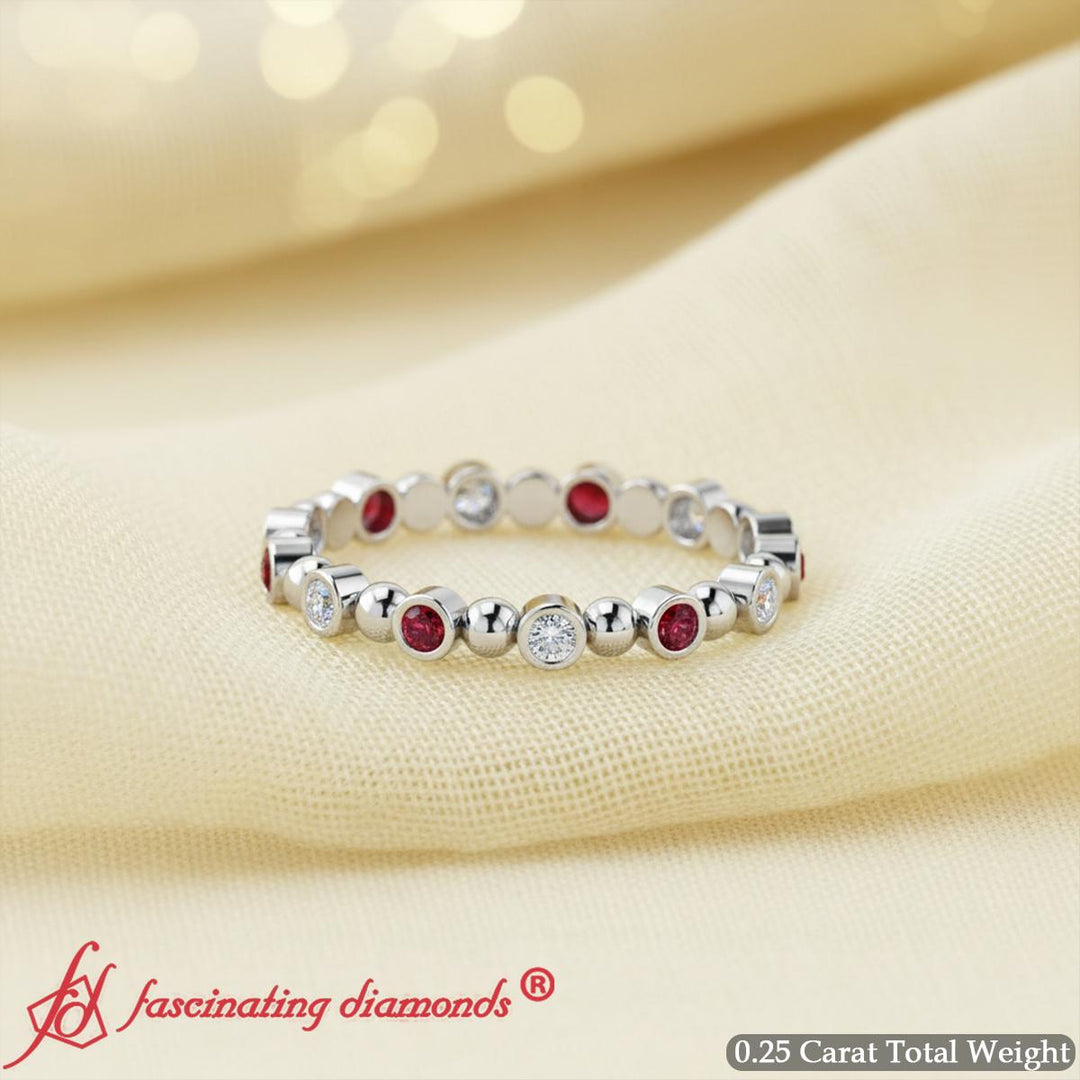 0-25-carat-lab-diamond-bezel-bead-wedding-band-with-ruby-in-14k-white-gold-fdewb10328ro-0-25-ct-8