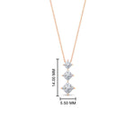 Load image into Gallery viewer, 0.50-carat-princess-cut-3-stone-diamond-pendant-in-FDPD854ANGLE1-0.50CT-NL-RG
