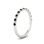 Load image into Gallery viewer, 0.15-ct-delicate-u-prong-stack-black-diamond-band-in-white-gold-FD8370GBLACKANGLE2-0.15CT-NL-WG.jpg
