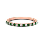 Load image into Gallery viewer, 0.15-ct-delicate-u-prong-stack-emerald-band-in-rose-gold-FD8370GEMGR-0.15CT-NL-RG.jpg
