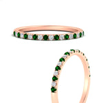 Load image into Gallery viewer, 0.15-ct-delicate-u-prong-stack-emerald-band-in-rose-gold-FD8370GEMGRANGLE3-0.15CT-NL-RG.jpg
