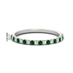 Load image into Gallery viewer, 0.15-ct-delicate-u-prong-stack-emerald-band-in-white-gold-FD8370GEMGR-0.15CT-NL-WG-HW.jpg
