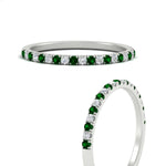 Load image into Gallery viewer, 0.15-ct-delicate-u-prong-stack-emerald-band-in-white-gold-FD8370GEMGRANGLE3-0.15CT-NL-WG.jpg
