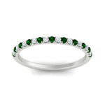 Load image into Gallery viewer, 0.15-ct-delicate-u-prong-stack-emerald-band-in-white-gold-FD8370GEMGRANGLE5-0.15CT-NL-WG.jpg

