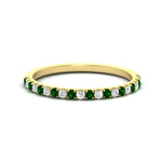 Load image into Gallery viewer, 0.15-ct-delicate-u-prong-stack-emerald-band-in-yellow-gold-FD8370GEMGR-0.15CT-NL-YG.jpg
