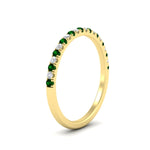 Load image into Gallery viewer, 0.15-ct-delicate-u-prong-stack-emerald-band-in-yellow-gold-FD8370GEMGRANGLE2-0.15CT-NL-YG.jpg
