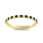 Load image into Gallery viewer, 0.15-ct-delicate-u-prong-stack-emerald-band-in-yellow-gold-FD8370GEMGRANGLE5-0.15CT-NL-YG.jpg
