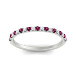 Load image into Gallery viewer, 0.15-ct-delicate-u-prong-stack-pink-sapphire-band-in-white-gold-FD8370GSADRPIANGLE5-0.15CT-NL-WG.jpg
