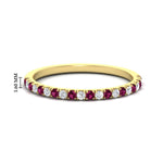 Load image into Gallery viewer, 0.15-ct-delicate-u-prong-stack-pink-sapphire-band-in-yellow-gold-FD8370GSADRPI-0.15CT-NL-YG-HW.jpg
