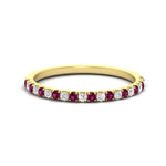 Load image into Gallery viewer, 0.15-ct-delicate-u-prong-stack-pink-sapphire-band-in-yellow-gold-FD8370GSADRPI-0.15CT-NL-YG.jpg
