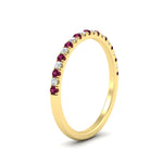 Load image into Gallery viewer, 0.15-ct-delicate-u-prong-stack-pink-sapphire-band-in-yellow-gold-FD8370GSADRPIANGLE2-0.15CT-NL-YG.jpg

