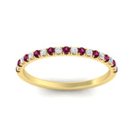 Load image into Gallery viewer, 0.15-ct-delicate-u-prong-stack-pink-sapphire-band-in-yellow-gold-FD8370GSADRPIANGLE5-0.15CT-NL-YG.jpg
