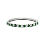 Load image into Gallery viewer, 0.20-ct-delicate-womens-custom-emerald-wedding-band-in-white-gold-FD8370GEMGR-0.20CT-NL-WG.jpg
