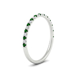 Load image into Gallery viewer, 0.20-ct-delicate-womens-custom-emerald-wedding-band-in-white-gold-FD8370GEMGRANGLE2-0.20CT-NL-WG.jpg
