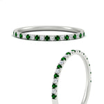 Load image into Gallery viewer, 0.20-ct-delicate-womens-custom-emerald-wedding-band-in-white-gold-FD8370GEMGRANGLE3-0.20CT-NL-WG.jpg

