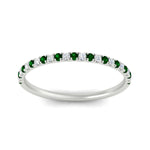 Load image into Gallery viewer, 0.20-ct-delicate-womens-custom-emerald-wedding-band-in-white-gold-FD8370GEMGRANGLE5-0.20CT-NL-WG.jpg
