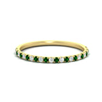 Load image into Gallery viewer, 0.20-ct-delicate-womens-custom-emerald-wedding-band-in-yellow-gold-FD8370GEMGR-0.20CT-NL-YG.jpg
