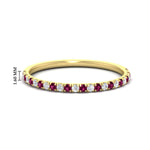 Load image into Gallery viewer, 0.20-ct-delicate-womens-custom-pink-sapphire-wedding-band-in-yellow-gold-FD8370GSADRPI-0.20CT-NL-YG-HW.jpg
