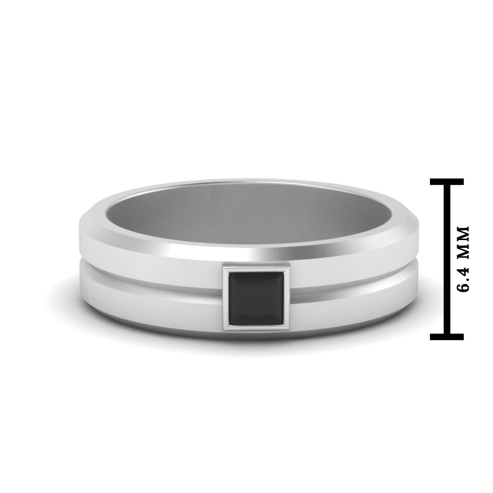 Mens Princess Cut Solitaire Wedding Ring
