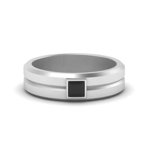 Mens Princess Cut Solitaire Wedding Ring