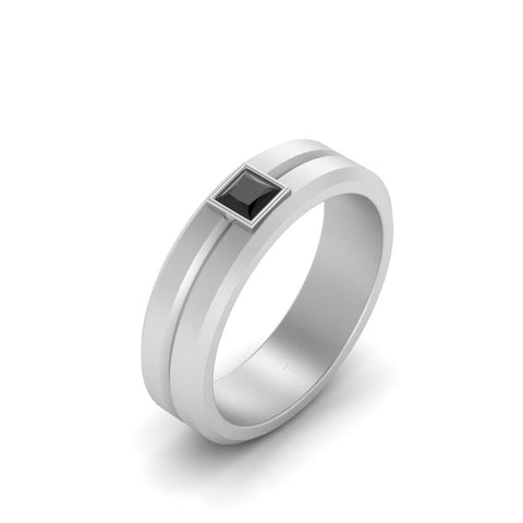 Mens Princess Cut Solitaire Wedding Ring